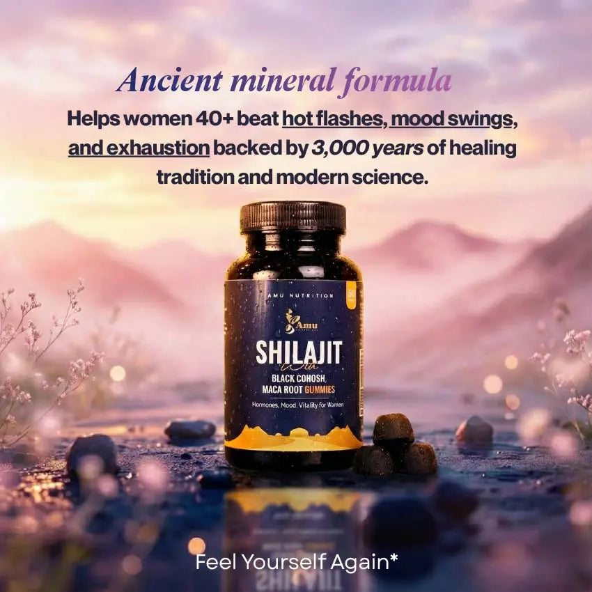 Shilajit with Maca Root and Black Cohosh Gummies for Menopause, and Post-Menopause Women – 60 ct
