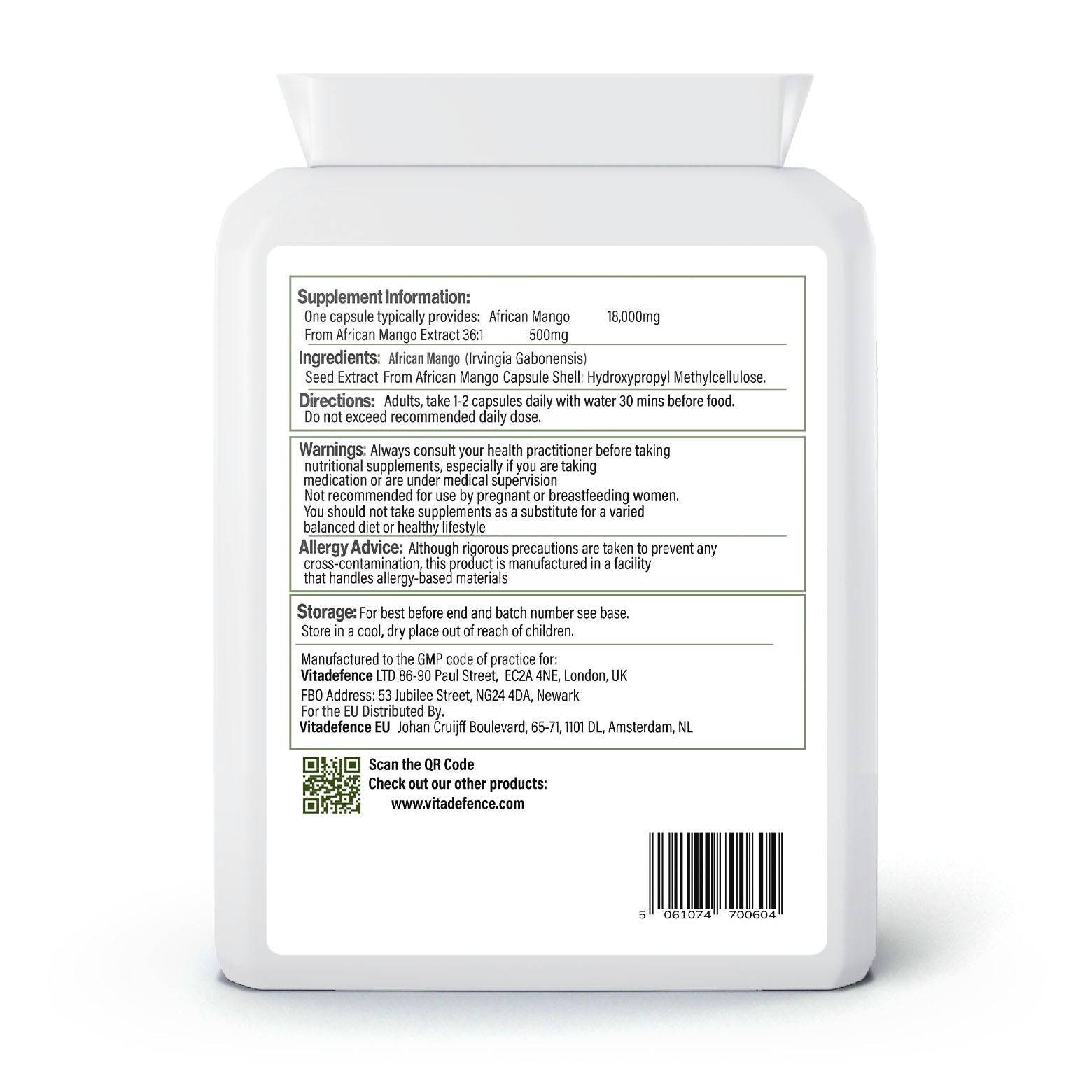African Mango | Pure Seed Extract 18,000mg Equivalent – 60 Capsules