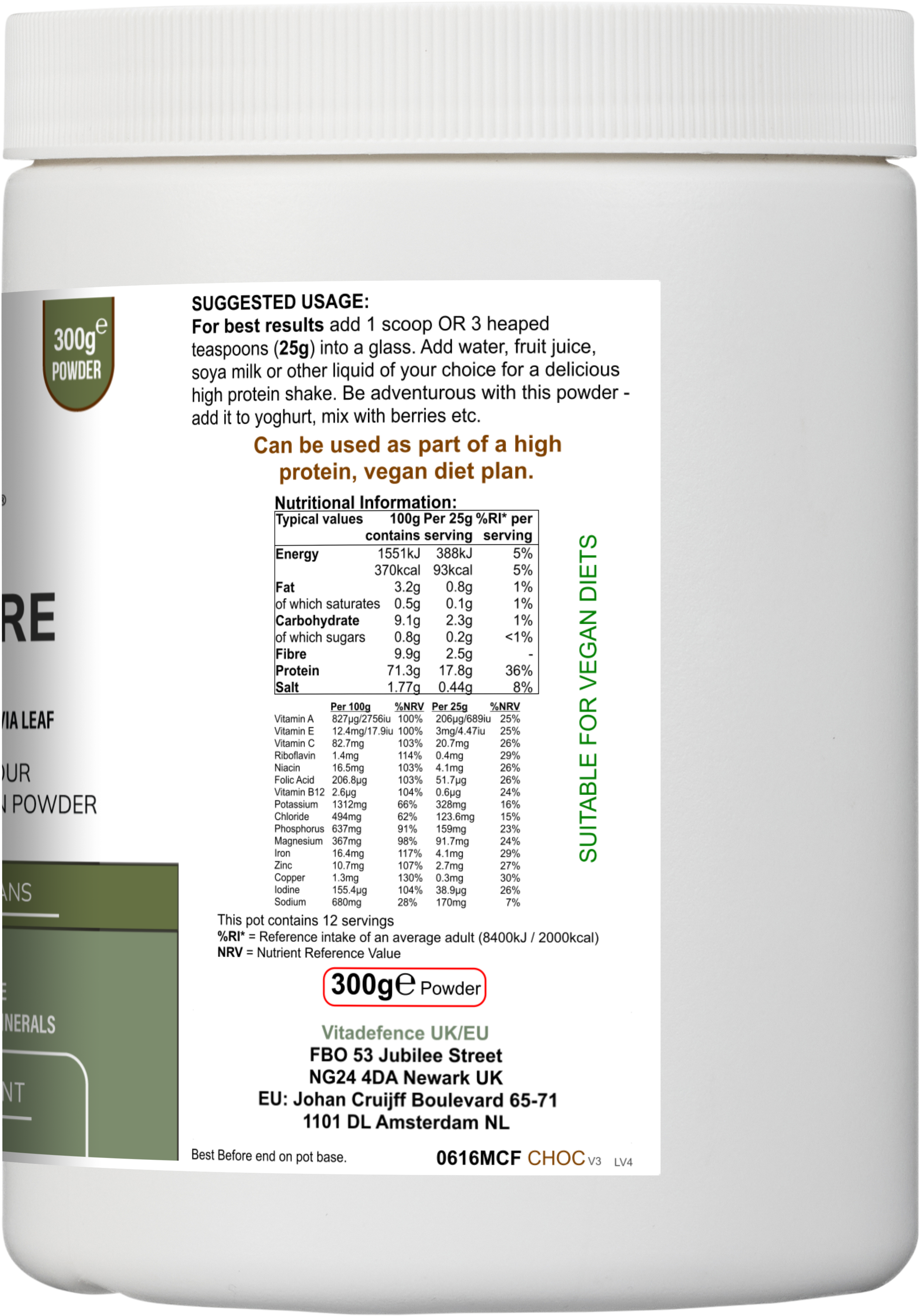 Soy Fibre Multi | Chocolate Flavour Protein Powder with Vitamins & Minerals – 300 g