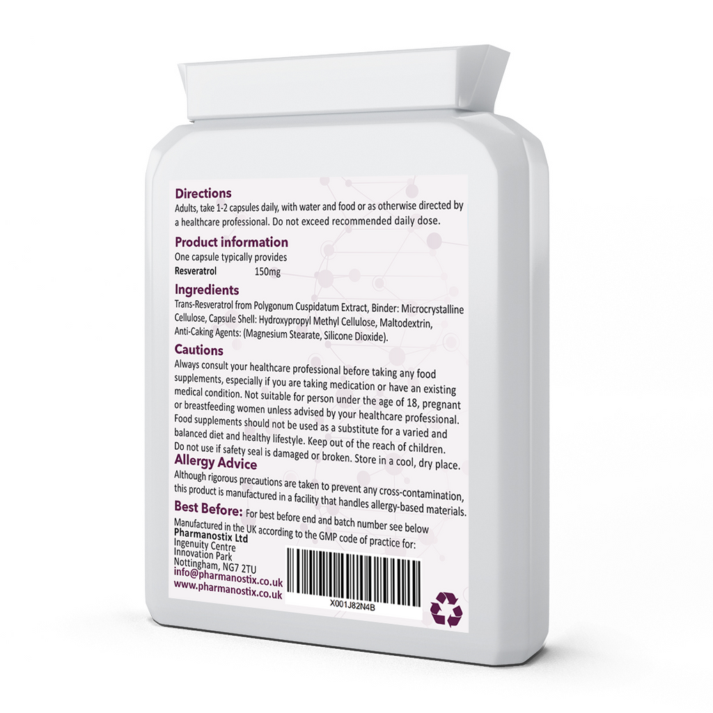 Trans Resveratrol Supplement 150mg - 90 Capsules